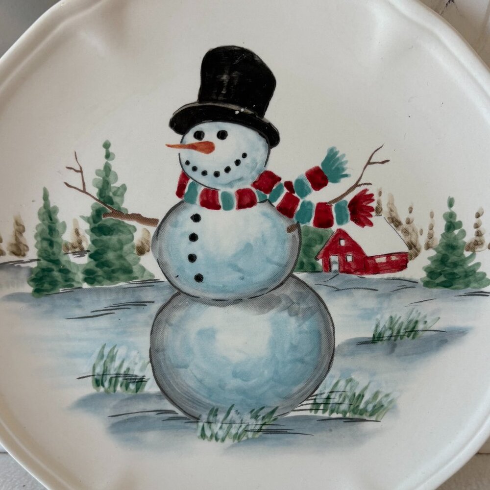 Maxcera Holiday Snowman Round Plate - Picture 3 of 5
